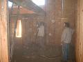 sandblasting the beams